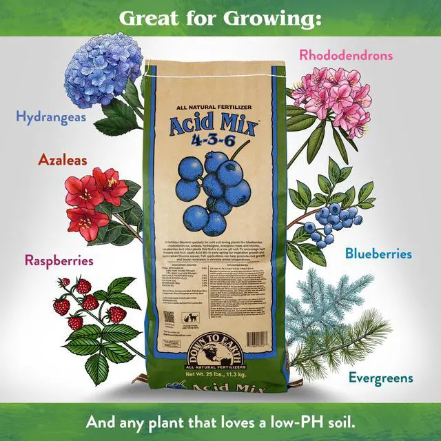 Alt view image 8 of 12 - Organic Acid Mix - Plant Food for Blueberries, Raspberries, Azaleas and Rhododendrons 4-3-6, 25 lb