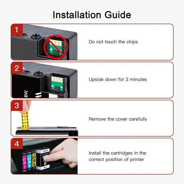 Alt view image 11 of 14 - 950XL and 951XL Ink Cartridges Combo Pack 5-Pack Replacement for HP 950XL 951XL Ink Cartridges for HP Printers Officejet Pro 8600 8610 8620 8100 8630 76DW 251DW, 2 Black,Cyan,Magenta,Yellow | C2P01FN