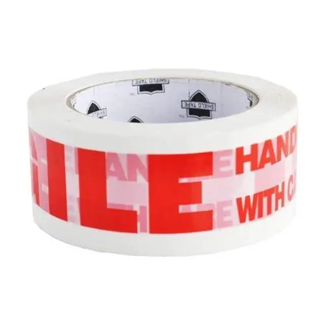 Alt view image 7 of 12 - Fragile Packing Tape, Preprinted Shipping Tape Rolls, White Red, 3 Inch x 110 Yards, Pack of 12 Rolls