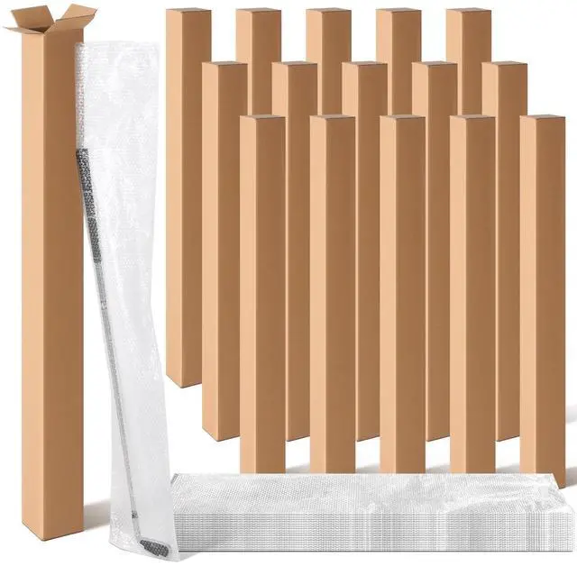 Alt view image 8 of 14 - 15 Pack 4 x 4 x 40 Inch Golf Club Shipping Boxes with 8 x 48 Inch Bubble Protector Tall Corrugated Boxes Cardboard Long Golf Storage Box for Shipping Packaging Moving Mailing Home or Business