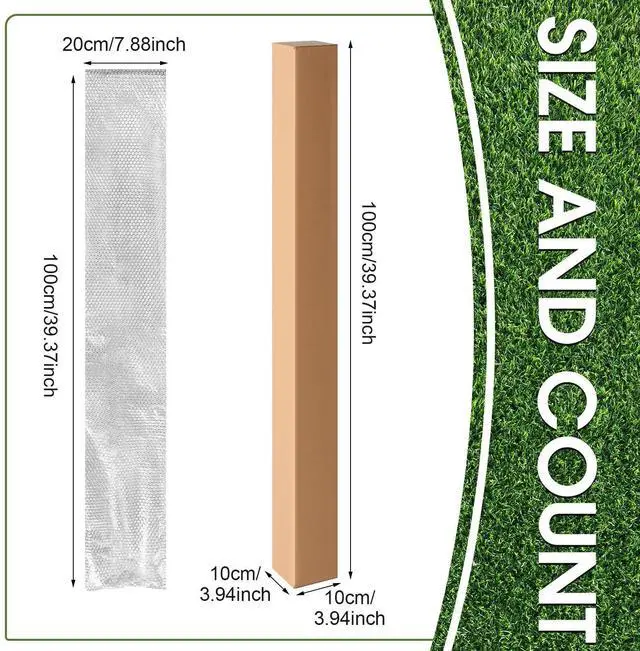 Alt view image 9 of 14 - 15 Pack 4 x 4 x 40 Inch Golf Club Shipping Boxes with 8 x 48 Inch Bubble Protector Tall Corrugated Boxes Cardboard Long Golf Storage Box for Shipping Packaging Moving Mailing Home or Business