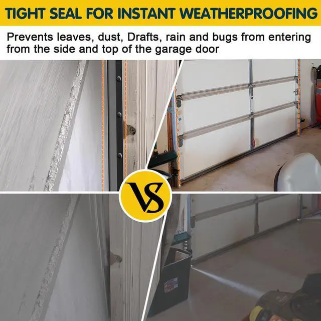 Alt view image 11 of 14 - Garage Door Seal Top and Sides - 36 FT TPE Weather Stripping Garage Door Seal Replacement Weatherproofing Universal Sealing, Black