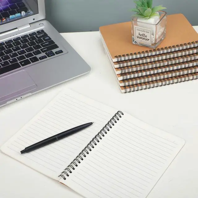 Alt view image 13 of 14 - 60 Packs A5 Spiral Lined Notebooks, Kraft Paper Cover, 8.0"×5.6", 60 Sheets/120 Pages, Ruled Notebooks Bulk, Hardcover Journal Notepad Travel Notebooks for Office and Back to School Supplies