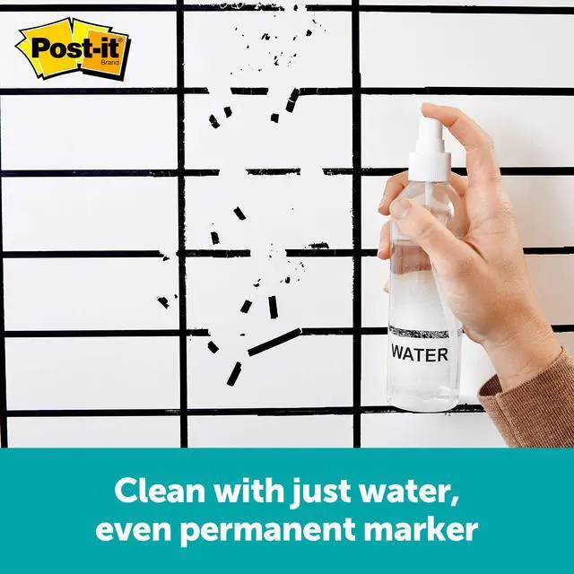 Alt view image 10 of 14 - Easy Erase Permanent Marker Whiteboard Surface Permanent Marker Wipes Away with Water 4 ft X 3 ft White Dry Erase Whiteboard Film