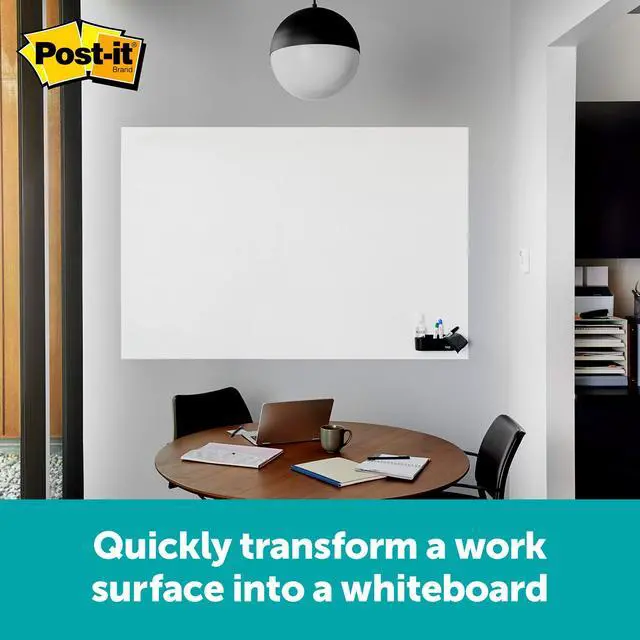 Alt view image 13 of 14 - Easy Erase Permanent Marker Whiteboard Surface Permanent Marker Wipes Away with Water 4 ft X 3 ft White Dry Erase Whiteboard Film