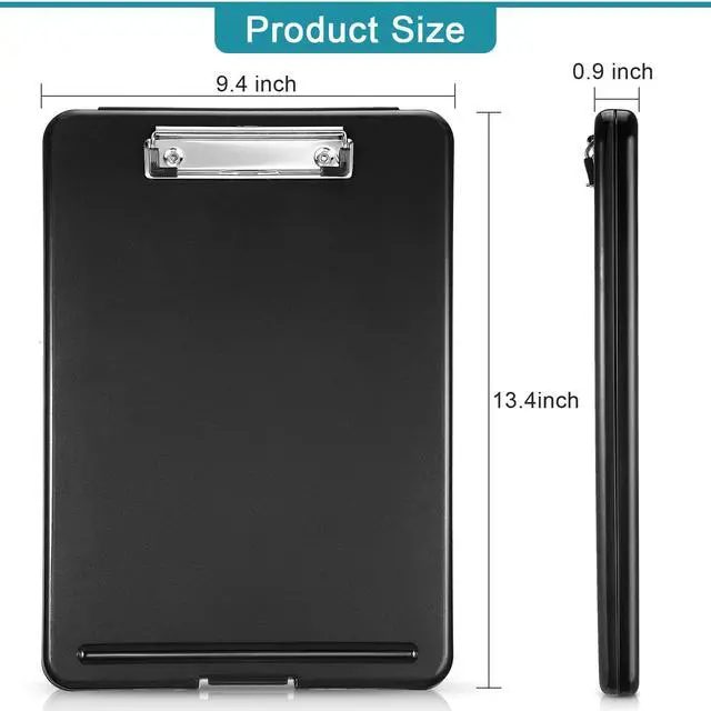 Alt view image 9 of 14 - 10 Pieces Clipboard with Storage Plastic Storage Clipboard Nursing Clip Board Foldable Clip Board with Low Profile Clip for Home Office School, Size 9.5 x 13.5 Inch(Bright Color)