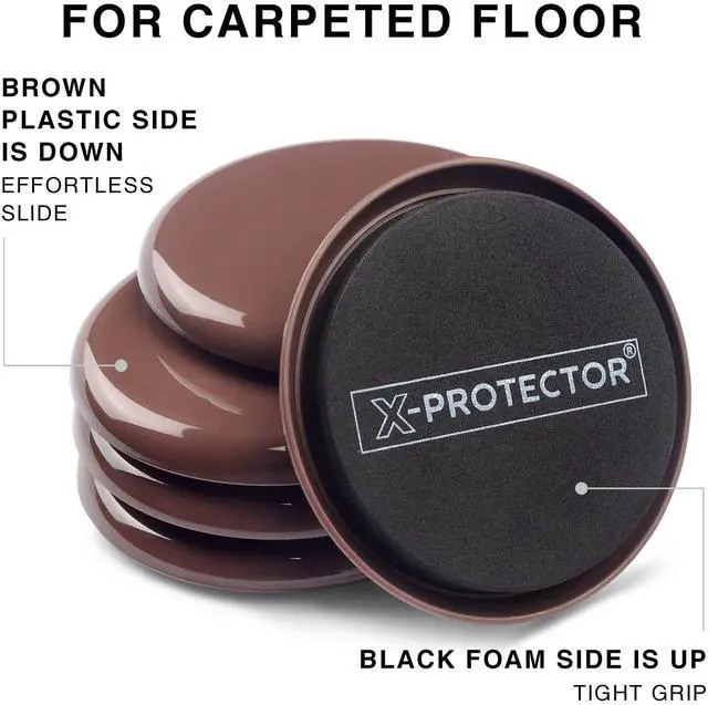 Alt view image 9 of 12 - Furniture Sliders - 4+4 Pack 5 Multi-Surface Furniture Sliders | 4 Furniture Movers for Carpeted Floors and 4 Hardwood Socks - Sliders for Carpet & Hard Floors - Move Your Furniture Easily!