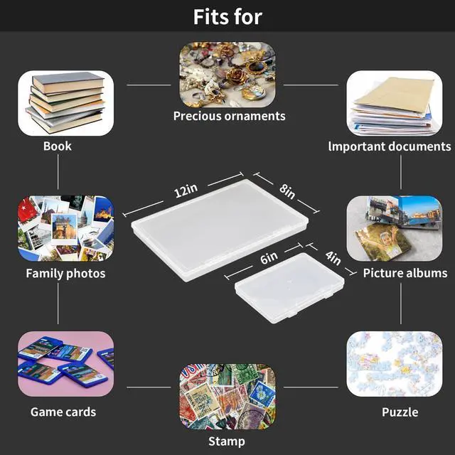 Alt view image 12 of 14 - Fireproof Photo Storage Box with Lock, with 39 Cases for 4x6 & 8x12 | Waterproof Picture & File Organizer, Portable Photos Boxes Containers for Families, Photographers, Scrapbooking, Moving, Home
