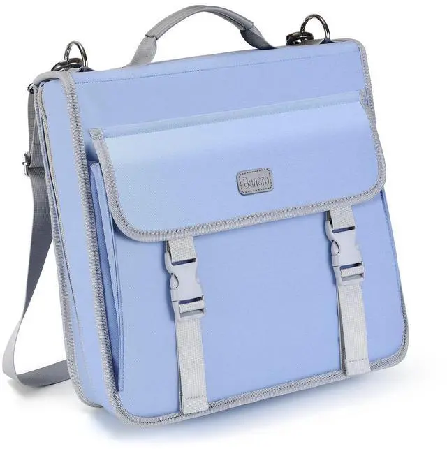 Alt view image 8 of 14 - 3" D-ring Zipper Binder with 700+ Sheets Capacity | 3-ring Zip Up Binder with Shoulder Strap for School, College, Office, Compatible with 13" MacBook/Tablet (Light Blue)