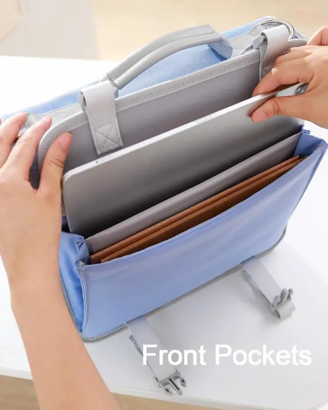 Alt view image 12 of 14 - 3" D-ring Zipper Binder with 700+ Sheets Capacity | 3-ring Zip Up Binder with Shoulder Strap for School, College, Office, Compatible with 13" MacBook/Tablet (Light Blue)