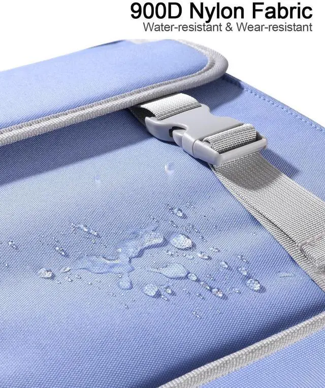 Alt view image 13 of 14 - 3" D-ring Zipper Binder with 700+ Sheets Capacity | 3-ring Zip Up Binder with Shoulder Strap for School, College, Office, Compatible with 13" MacBook/Tablet (Light Blue)