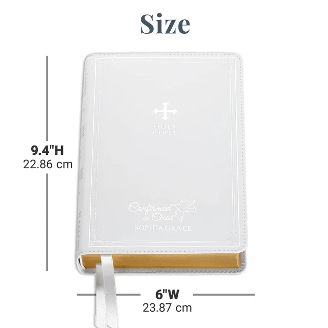 Alt view image 13 of 14 - Personalized Catholic Bible for Confirmation - Religious Keepsake - Sacrament for Kids, Young Adults - Confirmed in Christ - White Cover