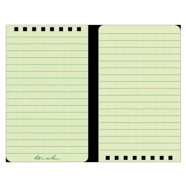 Alt view image 11 of 14 - Weatherproof 3" x 5" Top Spiral Notebook Kit: Tan CORDURA Fabric Cover, 3" x 5" Green Notebook, and an Weatherproof Pen (No. 935-KITL)