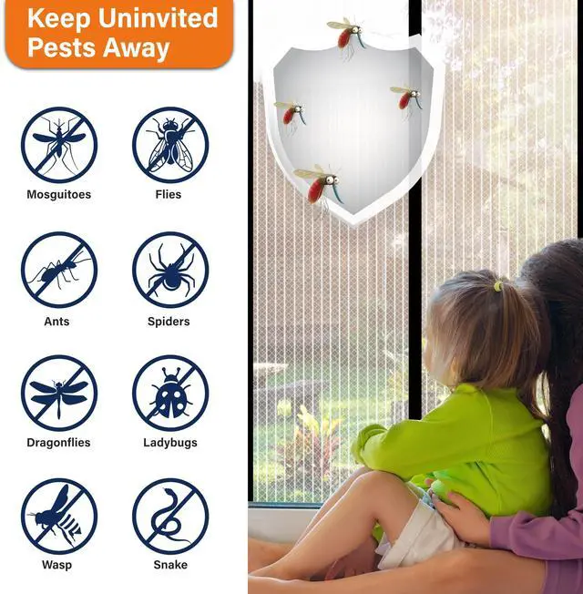 Alt view image 12 of 12 - Magnetic Screen Door, Door Screen Magnetic Closure-Keeps Bugs Out Let Breeze in, Heavy Duty Mesh - Pet and Kid Friendly, Works with Front Doors, Sliding Doors Fit Door Size 36 x 80 in