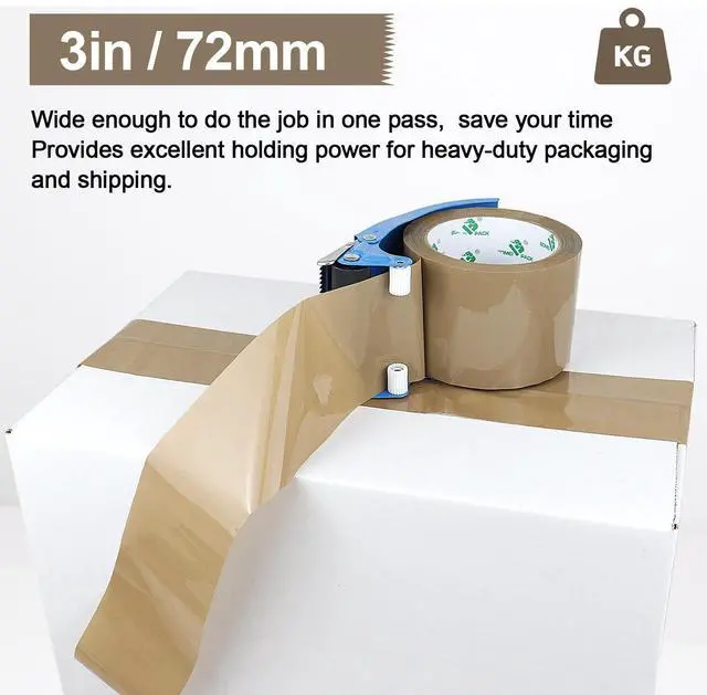 Alt view image 9 of 14 - Brown Packing Tape 3 inch Wide, 2.7 Mil x 60 Yards, 24 Refills Rolls Bulk Heavy Duty Wide Packing Tape 3inch for Moving, Shipping and Storage