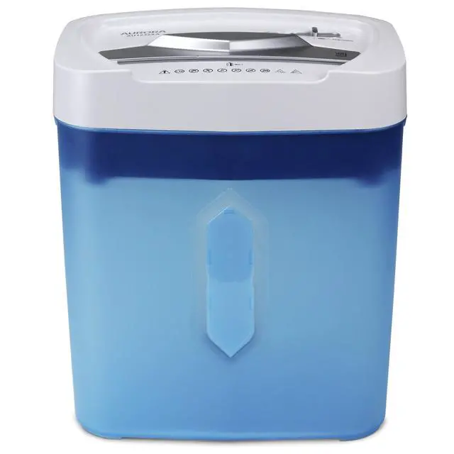 Alt view image 13 of 14 - AU1232XA Anti-Jam 12-Sheet Crosscut Paper/Credit Card Shredder with 5.2-Gallon Wastebasket (White/Semi Translucent Blue)