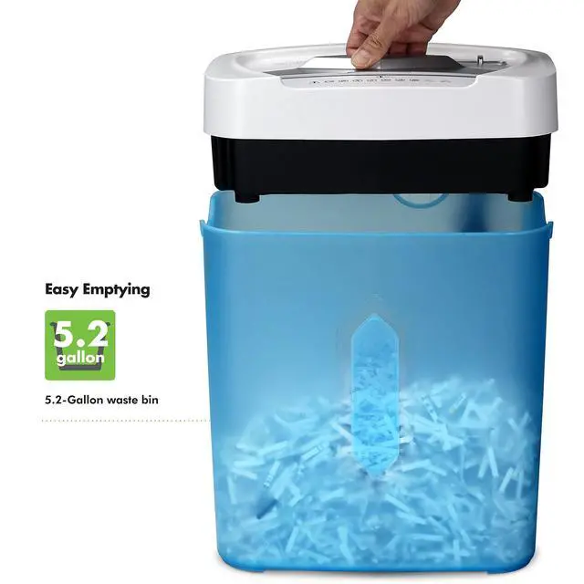 Alt view image 11 of 14 - AU1232XA Anti-Jam 12-Sheet Crosscut Paper/Credit Card Shredder with 5.2-Gallon Wastebasket (White/Semi Translucent Blue)