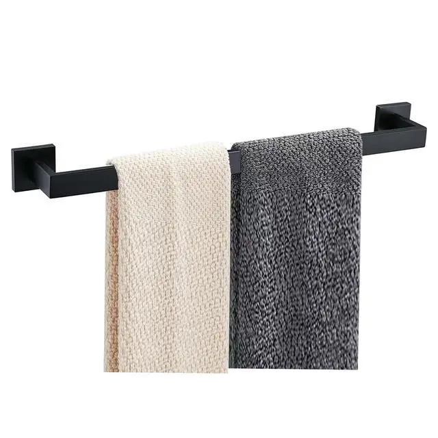 Alt view image 8 of 14 - Towel Bar - 23.6 Inch Bathroom Towel Holder - Matte Black | Stainless Steel Towel Racks for Bathroom Wall Mounted, Towel Rod for Bathroom Wall