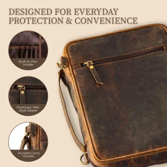 Alt view image 13 of 14 - Large Bible Cover Case for Women & Men, Protective Book Cover, Carrying Bag for Church and Travel