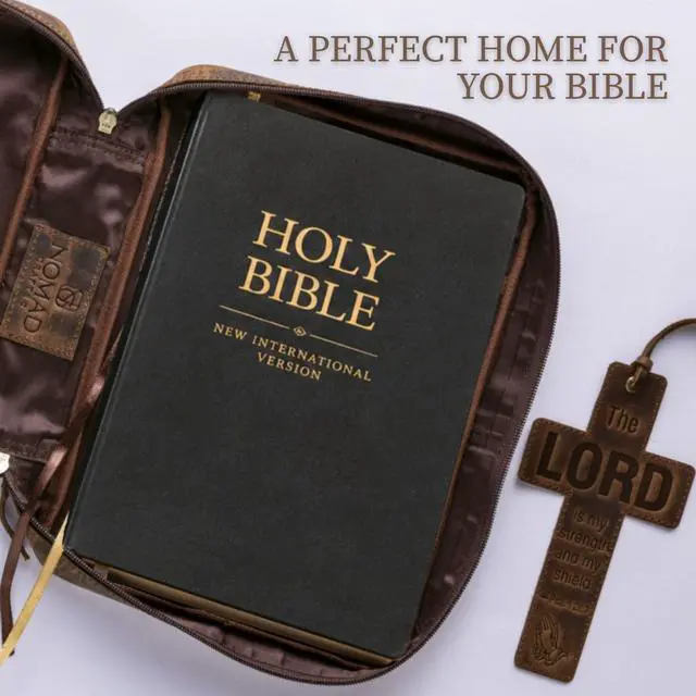 Alt view image 14 of 14 - Large Bible Cover Case for Women & Men, Protective Book Cover, Carrying Bag for Church and Travel