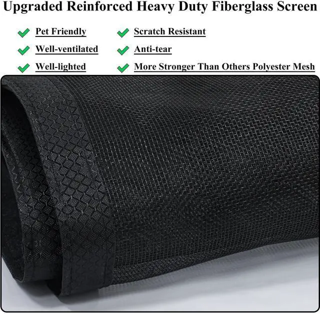 Alt view image 12 of 14 - Magnetic Screen Door Upgraded-Model Full Strip Magnets Fit Door to 38x82 | Heavy Duty Fiberglass Mesh,Retractable Door Screen Magnetic Closure for Single Front Sliding Door,Black