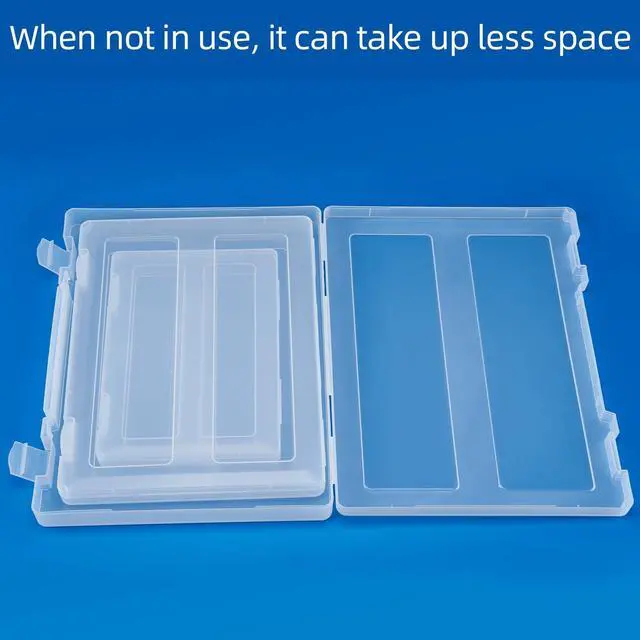 Alt view image 14 of 14 - 12 Pack A4 Paper Storage Boxes, 8.5 x 11 Plastic Portable Project Case for US letter Size and A4 paper, Plastic Multi-Purpose Thick Scrapbook Storage Box for Office
