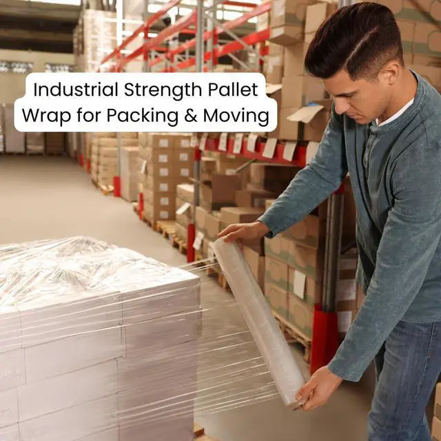 Alt view image 8 of 12 - 6 Rolls x 18" x 1500 FT x 80 Gauge Clear Non-Stretch Heavy Duty Stretch Wrap Shrink Film