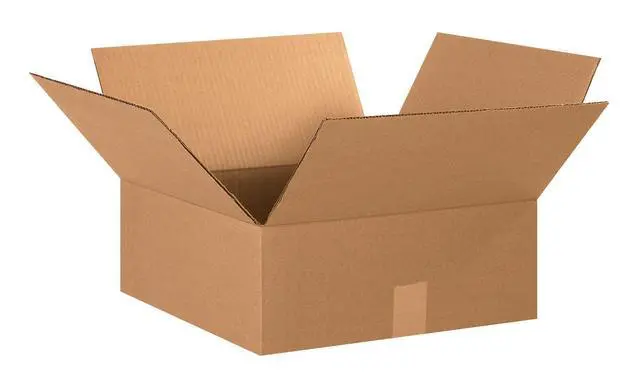 Alt view image 2 of 2 - 15156 Flat Corrugated Cardboard Box 15" L x 15" W x 6" H, Kraft, For Shipping, Packing and Moving (Pack of 25)