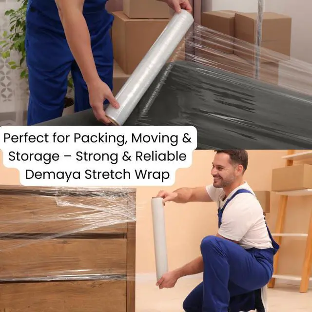 Alt view image 11 of 12 - 6 Rolls x 18" x 1500 FT x 80 Gauge Clear Non-Stretch Heavy Duty Stretch Wrap Shrink Film