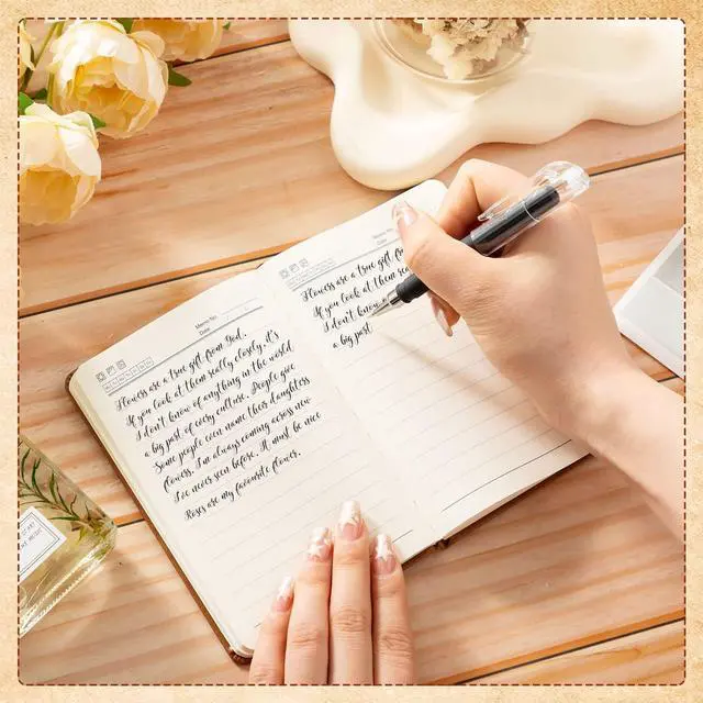 Alt view image 11 of 12 - 30 Set A6 Leather Pocket Notebook Journals with Pens, Small Hardcover Notebooks Set, 3.7 x 5.5 Inch Mini Lined Journals with Pen Holder for School Office Business Gift (Classic Color)