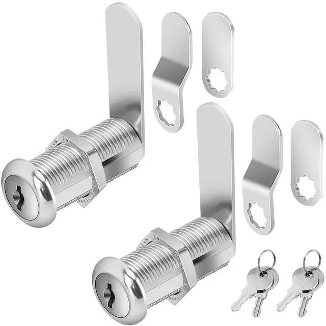 Alt view image 8 of 14 - Cabinet Locks with Keys, 1-1/2" Long Cam Locks keyed Alike, Cabinet Cam Lock Set for Cabinets, RV Storage, Tool Box, Thick Drawer, Zinc Alloy (2 Pack, 1-1/2 Inch)