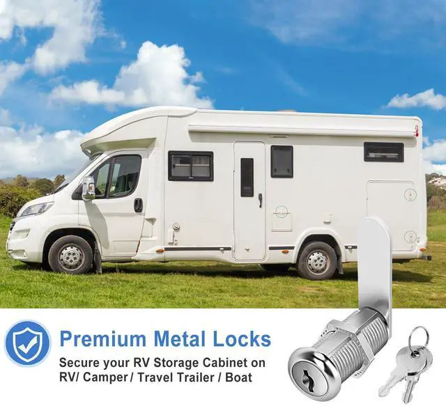 Alt view image 12 of 14 - Cabinet Locks with Keys, 1-1/2" Long Cam Locks keyed Alike, Cabinet Cam Lock Set for Cabinets, RV Storage, Tool Box, Thick Drawer, Zinc Alloy (2 Pack, 1-1/2 Inch)