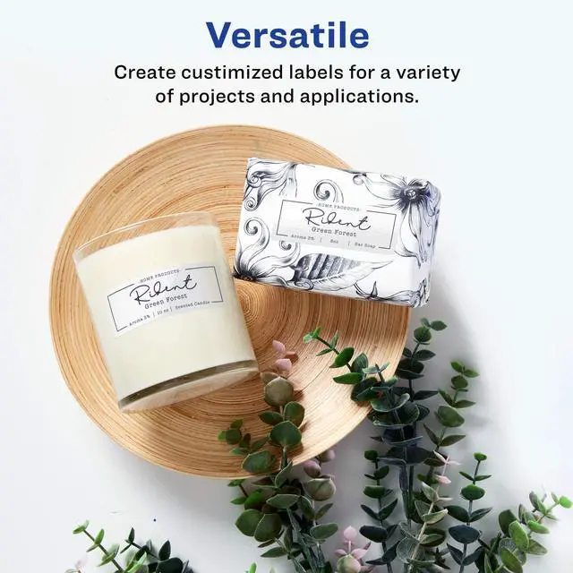 Alt view image 9 of 14 - Matte White Rectangle Labels, Sure Feed Technology, 1" x 2", 2,400 Matte White Printable Labels