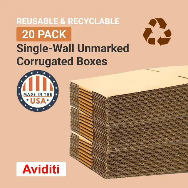 Alt view image 11 of 14 - 24166 Flat Corrugated Cardboard Box 24" L x 16" W x 6" H, Kraft, For Shipping, Packing and Moving (Pack of 20)