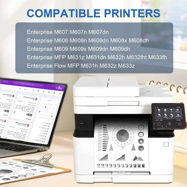 Alt view image 9 of 14 - 37A Toner Cartridges Black CF237A | for Enterprise M607n M608dn M609 M608n M607dn M608x M609x MFP M632 M631 M631h M633fh Printer (Black, 1 Pack)