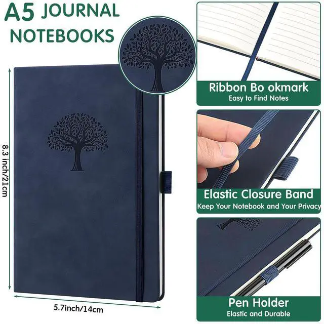 Alt view image 8 of 12 - 24 Pack Leather Notebook Journals Bulk 5.7" x 8.3" Harder Cover A5 Journals for Writing Men Women Leather Travel Notebooks Daily Gifts for Office Back to School (Multicolored)
