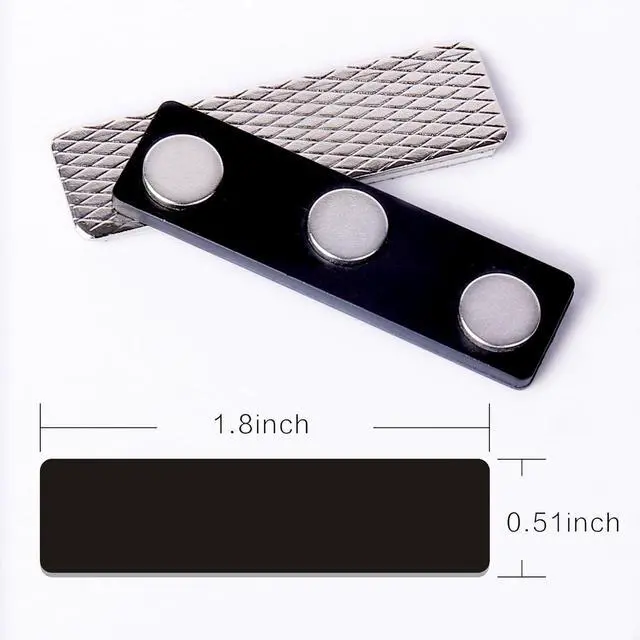 Alt view image 9 of 14 - 100 Pack Name Badge Magnets, Magnetic Name Badge Holders, Name Tag Magnet Backs with 3 Powerful Neodymium Magnets and 3M Adhesive Front Plate