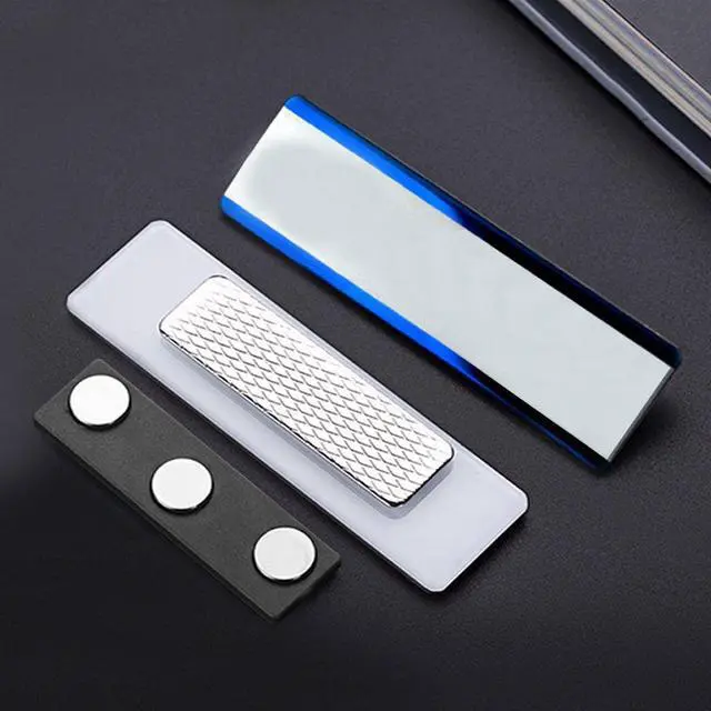 Alt view image 11 of 14 - 100 Pack Name Badge Magnets, Magnetic Name Badge Holders, Name Tag Magnet Backs with 3 Powerful Neodymium Magnets and 3M Adhesive Front Plate