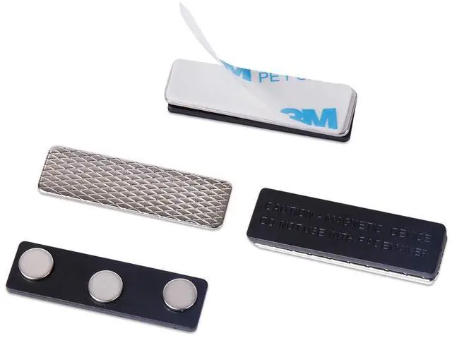 Alt view image 13 of 14 - 100 Pack Name Badge Magnets, Magnetic Name Badge Holders, Name Tag Magnet Backs with 3 Powerful Neodymium Magnets and 3M Adhesive Front Plate