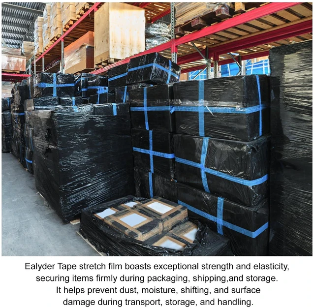 Alt view image 12 of 14 - 4 Rolls Black Stretch Wrap 18" x 1000FT x 80 Gauge Heavy Duty Film | Heavy Duty Black Stretch Wrap with Holder, 80 Gauge Opaque Self-Adhering Film for Privacy & Pallet Wrapping