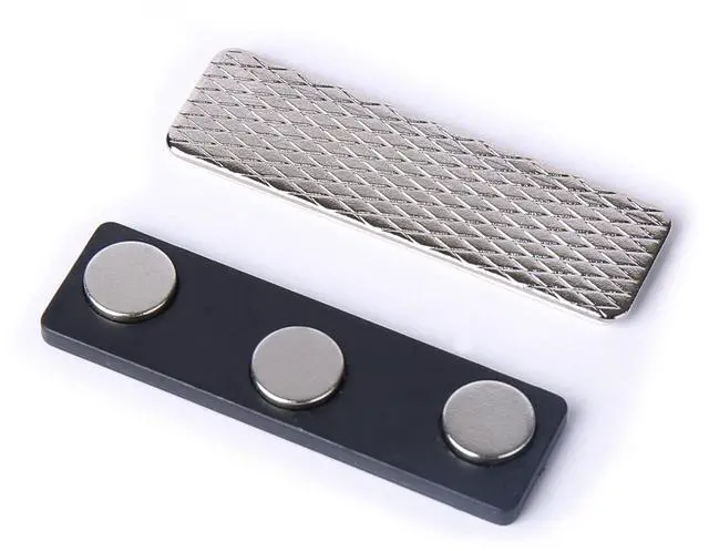 Alt view image 14 of 14 - 100 Pack Name Badge Magnets, Magnetic Name Badge Holders, Name Tag Magnet Backs with 3 Powerful Neodymium Magnets and 3M Adhesive Front Plate