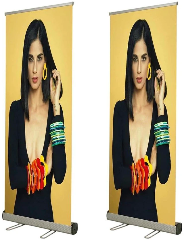 Alt view image 8 of 14 - Heavy Duty Retractable Banner Stand Roll Up Banner Stand 33 ½"x80 Advertising Display Stand Poster Board For Trade Shows Retail Display (Stand Only)