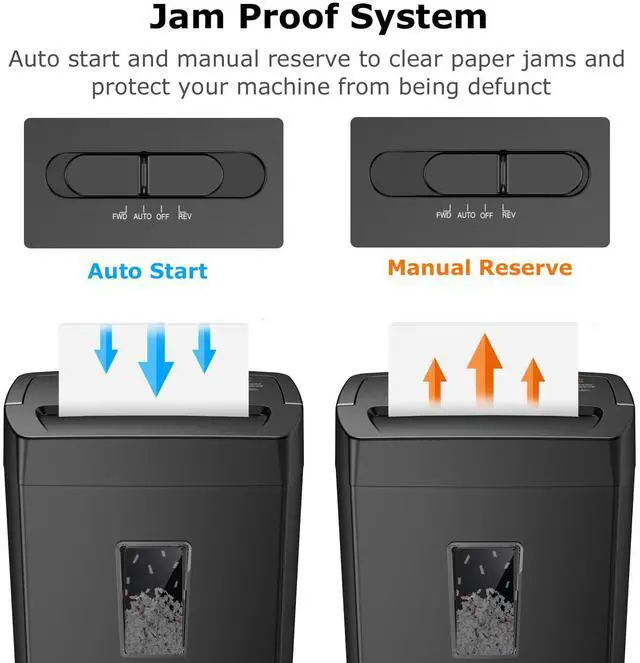 Alt view image 14 of 14 - 12-Sheet Cross Cut Paper Shredder, 5.5 Gal Home Office Heavy Duty Shredder for Paper, Credit Card, Mail, Staples, with Transparent Window, High Security Level P-4 (C275-A)
