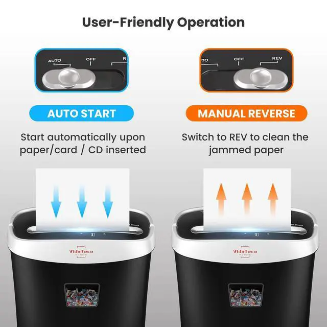 Alt view image 14 of 14 - 10-Sheet Paper Shredder for Home Office, US Patented Cutting | Anti-Jam P-4 High Security Cross Cut, 3.9-Gallon Basket, Shreds Credit Cards, CDs, Staples & Paper Clips, ETL
