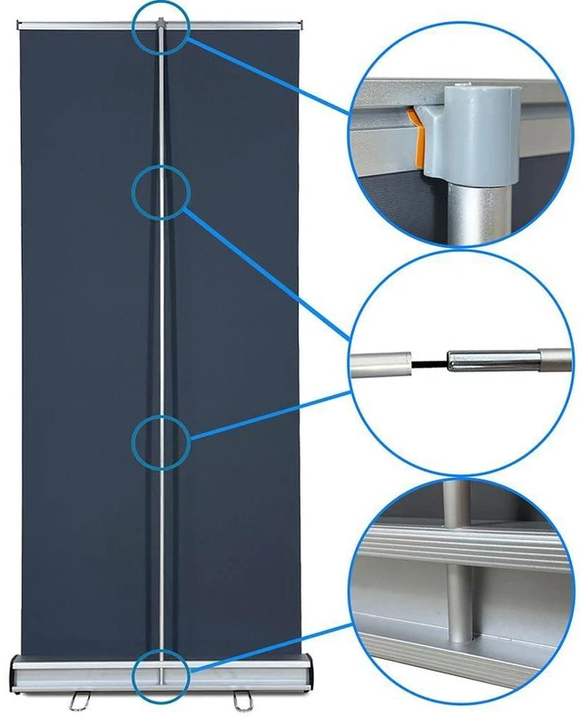 Alt view image 11 of 14 - Heavy Duty Retractable Banner Stand Roll Up Banner Stand 33 ½"x80 Advertising Display Stand Poster Board For Trade Shows Retail Display (Stand Only)