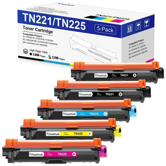 Alt view image 8 of 14 - TN221 TN225 Toner Cartridges Replactment for Brother TN-221 TN-225 Toner | Compatible for Brother HL-3140CW HL-3150CW HL-3170CDW HL-3180CDW MFC-9130CW MFC-9330CDW MFC-9340CDW DCP-9020CDN Printer