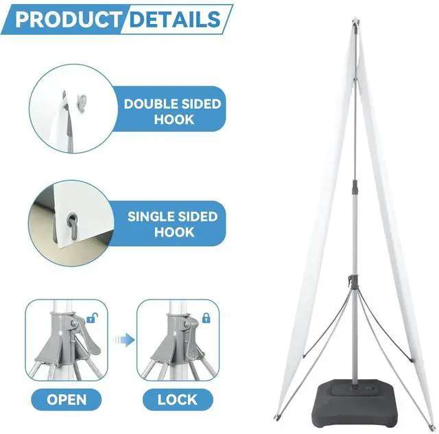 Alt view image 9 of 12 - Double Sided X Banner Stand with Water Base Adjustable Fit Banner Size from 23"X63" to 32"X78" for Outdoor Sidewalk,Trade Show & Retail Advertising