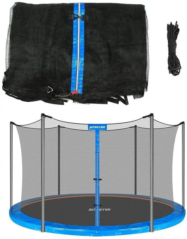 Alt view image 8 of 14 - Trampoline Replacement Safety Enclosure Net for 6 Straight Poles Round Frame Trampolines, Breathable and Weather-Resistant Trampoline Net with Adjustable Straps (Net Only)