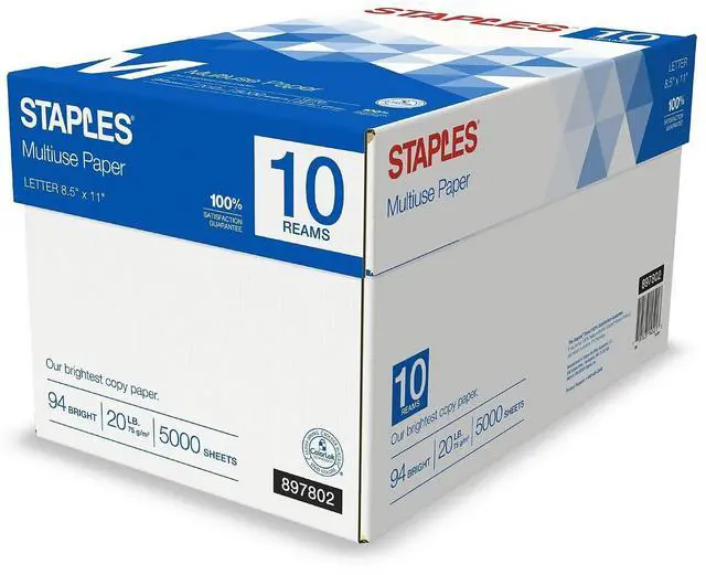 Alt view image 2 of 2 - Multipurpose Copy Printer Paper, 20 lb, 8.5 x 11 Inches, 10 Reams, 94 Bright, White