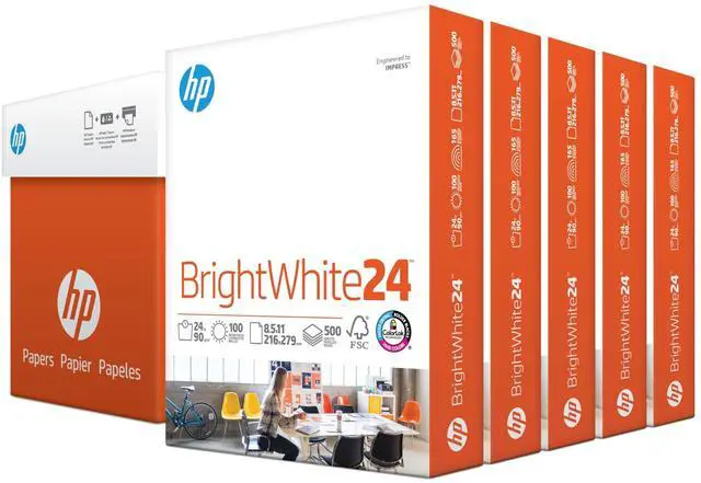 Alt view image 2 of 2 - 8.5 x 11 Paper | BrightWhite 24 lb |5 Ream - 2500 Sheets| 100 Bright | Made in USA - FSC Certified | 203000C